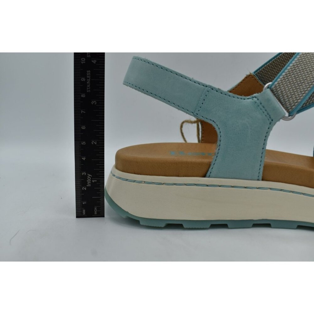 Born Womens Size 8 Mady Turquoise Combo Leather Strappy Open Toe Sandals Shoes - Picture 10 of 15